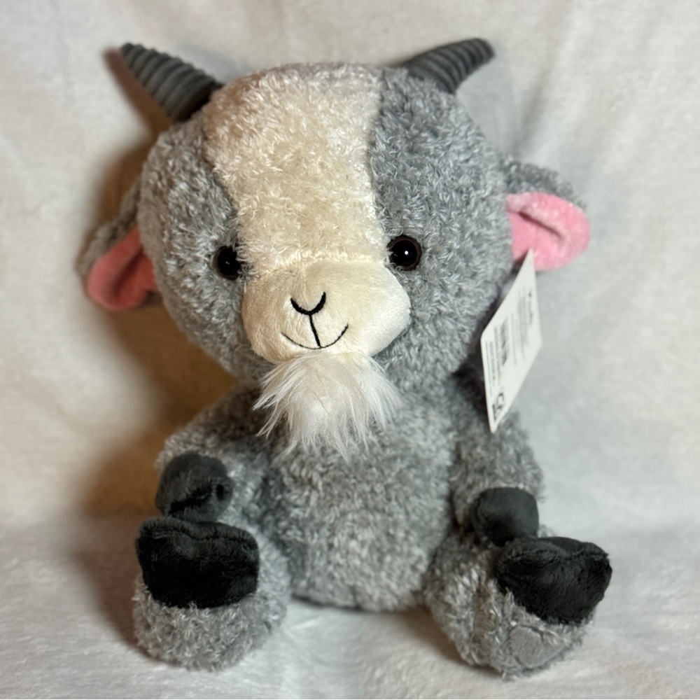 Medium Sitting Goat Soft Plush, Gray‎ and White, 11",  by Way To Celebrate 2025
